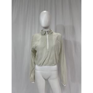 Lululemon 'Reversible' White Mesh Half Zip Size 8